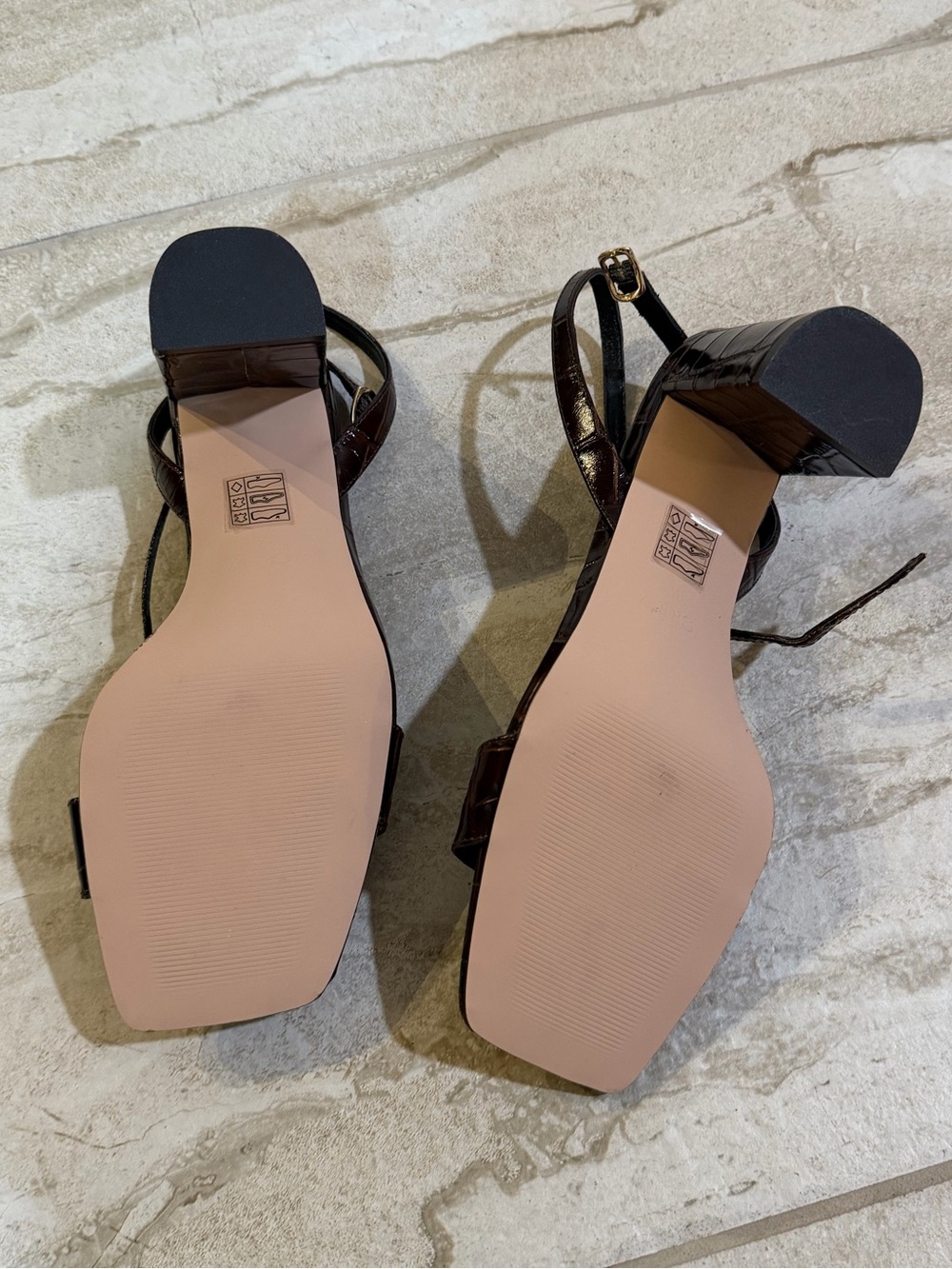 J. Crew Evelyn buckle-strap sandal heels in croc-embossed Italian leather - Picture 4 of 5